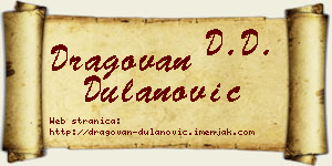 Dragovan Dulanović vizit kartica